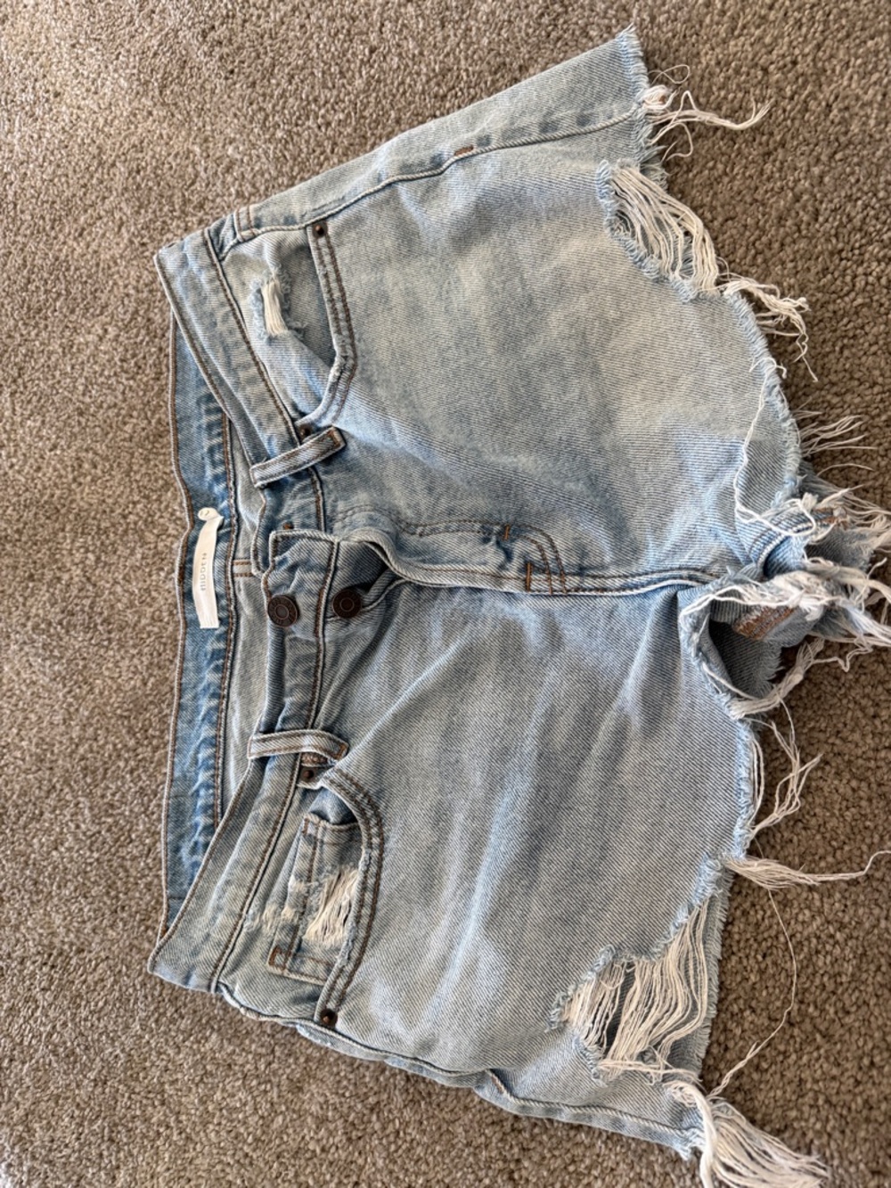 Women's Light Wash Distressed Denim Cutoff Shorts
